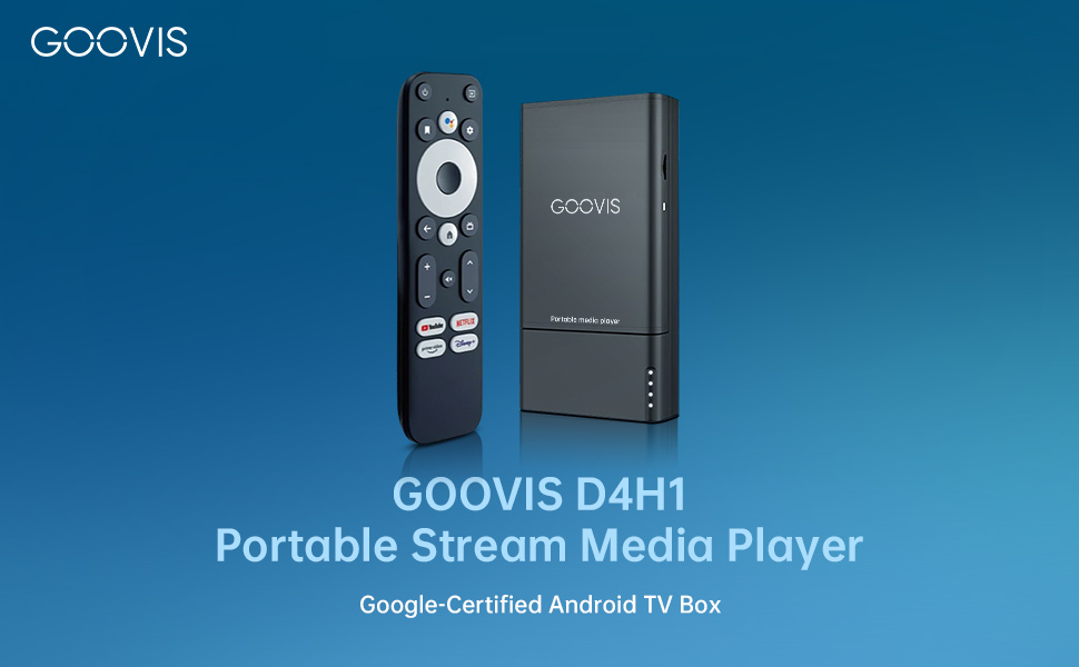 GOOVIS D4H1 Portable Android TV Streaming Box with 8000mAh Power