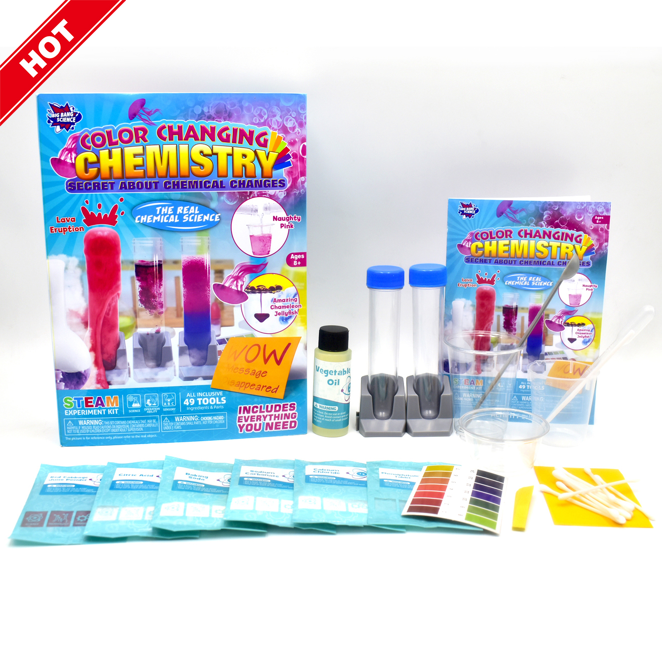 Меняющий цвет химический базовый химический реакционный Обучающий набор интересная и интеллектуальная игра набор для научных экспериментов игрушка