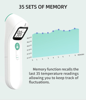 Thermomètre médical professionnel pour le front et l'oreille avec écran LCD, certifié, alimentation électrique