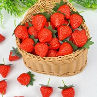 20 pièces de fraises artificielles réalistes en plastique pour la décoration de la maison, la cuisine, les fêtes, les mariages, Noël, Thanksgiving