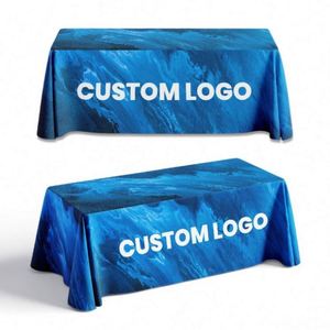 OEM Promotion Custom Printed Polyester 6ft 8ft <b>Tablecloth</b> <b>Rectangle</b> Table Cover Fitted - Product Image 5