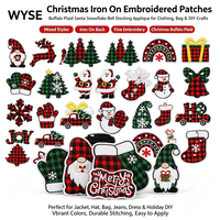 Patchs brodés thermocollants de Noël, appliques brodées variées à motifs écossais et flocons de neige pour vêtements, vestes, chapeaux, sacs, DIY
