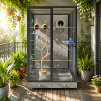 Villa de luxe pour oiseaux de grande taille, volière intérieure haute, habitat spacieux pour oiseaux, construction en bois durable, personnalisable pour les oiseaux de compagnie