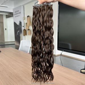 Extensions de cheveux humains vierges russes en gros, tissage Genius bouclé, extensions de cheveux invisibles, double trame, cheveux Remy bouclés Genius Weft - Product Image 3