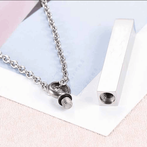Mamá <span class=keywords><strong>y</strong></span> <span class=keywords><strong>Pap</strong></span>á Cubo de acero inoxidable colgante collar urna de Kit de cenizas de cremación de la joyería - Product Image 3