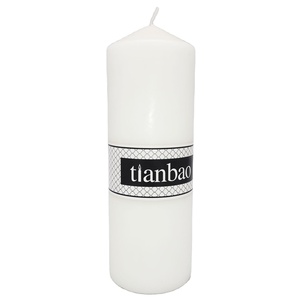 Amore candela chiesa pilastro candela di <span class=keywords><strong>paraffina</strong></span> D60 * H120m bianco pittura del nastro e oro di alta qualità cera unscented candela uomo - Product Image 1
