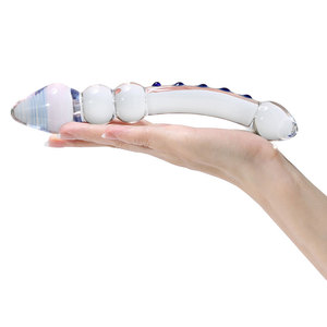 Dildo de vidro de cristal para masturbação feminino, plugue anal para estimulação da vagina, brinquedo sexual - Product Image 5