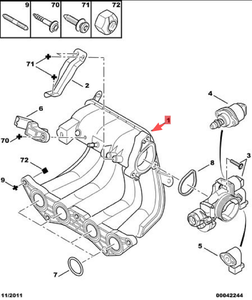 Nuovo Collettore di Aspirazione OE 9638425180 0361J3 9631980380 per Peugeot 1007 <span class=keywords><strong>106</strong></span> 206 207 306 307 Citroen C2 C3 1.1 <span class=keywords><strong>1.4</strong></span> - Product Image 2