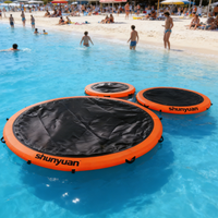 Hamac flottant gonflable en PVC personnalisé de 8 pieds avec technologie Drop Stitch, pont flottant avec anneau rond pour plusieurs personnes