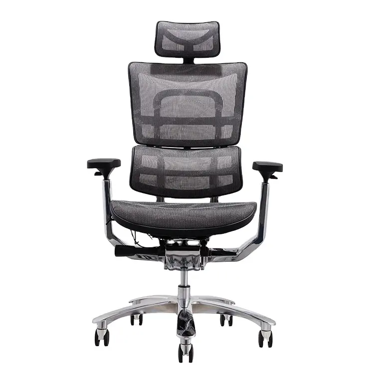 Cadeira de malha para escritório, cadeira ergonômica ajustável com suporte lombar ajustável
