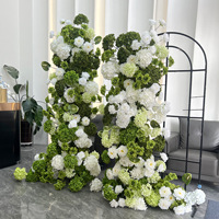 Grote handgemaakte paarse & roze zijden hoornvormige bloemenboog kunstmatige bloemenachtergrond voor bruiloft hotel decoratie boog attributen