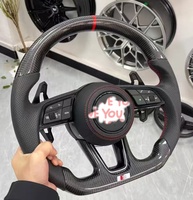 Volant sport en fibre de carbone à fond plat avec palettes de changement de vitesse étendues pour Audi A3 A4 A5L S3 S4 S5 – Kit de rétrofit