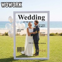 Cadre de photomaton en néon RGB WOWORK 2026, nouveau modèle, pour entrée de mariage, anniversaire, fête, décoration d'événements