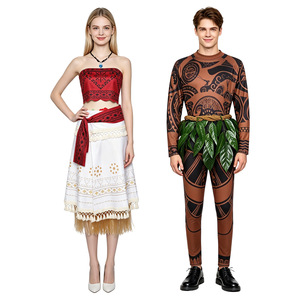 Disfraces de Cosplay de Maui y <span class=keywords><strong>Moana</strong></span> para Familias, Conjuntos Temáticos Polinesios para Adultos y Niños, para Halloween, Carnaval y Juegos de Rol - Product Image 2