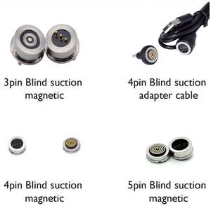 Adaptateur CZX batterie plaque d'or aimant aveugle à 360 degrés 5V2A connecteur magnétique circulaire à ressort 360 4 broches - Product Image 6