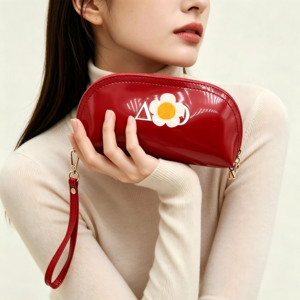 Fashion <strong>Red</strong> <strong>Leather</strong> Hand Bags for Women Pouch Bag Key Holder Wristlet Phone Wallet for Lady Coin <strong>Purse</strong> - Product Image 6