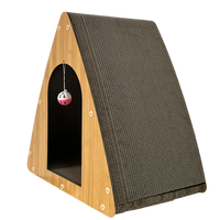 Tente triangulaire pour chat, abri semi-fermé, cachette confortable, lit pour chat d'intérieur, meuble pour chat