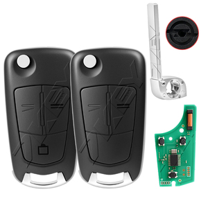 Llave de coche remota abatible 433Mhz <span class=keywords><strong>para</strong></span> <span class=keywords><strong>Opel</strong></span> Vauxhall <span class=keywords><strong>Astra</strong></span> H Zafira B Vectra C Corsa D ID46 Chip Blade batería con logotipo - Product Image 1