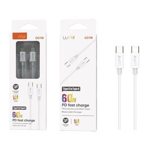 Lumiz <b>Type</b> <b>C</b> To <b>Type</b> <b>C</b> <b>Cable</b> 1M 60W PD <b>Fast</b> <b>Charge</b> White - Product Image 1