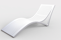 Chaise longue d'extérieur en plastique écologique en forme de S, durable, imperméable, pour la piscine, la terrasse, la plage et la détente dans la cour