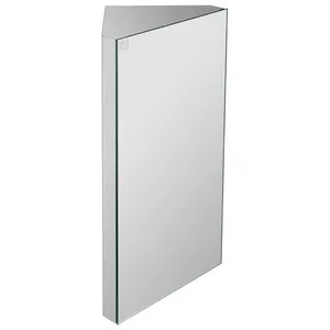 مرآة حائط بصورة مثلثة لحفظ مساحة الحمام في خزانة الحمام