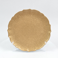 Assiettes de Présentation Dorées Exquises de 13 Pouces en Gros, Couleur Personnalisée, Design Moderne, Marque Xiangjin, pour Restaurants et Mariages