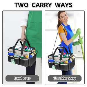 Sac de rangement portable personnalisé avec logo pour femme de <span class=keywords><strong>ménage</strong></span>, organisateur d'articles de nettoyage avec bandoulière réglable - Product Image 4