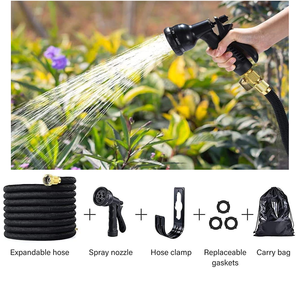 8 Boquillas Negras Expandibles y Flexibles de Latón con Conectores para Plantas, Lavado de Autos y Mascotas, Limpieza de Jardín - Product Image 1