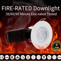 Nouveaux downlights en acier pressé étanches IP65, résistants au feu, angle de faisceau de 60 degrés, 5 watts, lumière encastrée SMD LED dimmable 220~240v