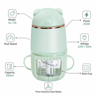 Elektrische vleesmolen 300ml mini-voedselprocessor 250W glazen pot verstelbare snelheden voor thuis baby puree groente fruit malen