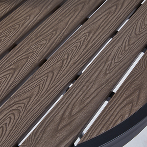 Nhà hàng cà phê hồ bơi Dã Ngoại cafe sân thượng vườn ăn uống đặt gang 4 người vòng nhựa gỗ ngoài trời bàn ghế đặt - Product Image 4