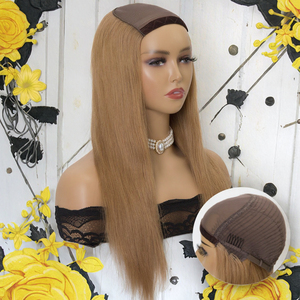 Nouvelle perruque chapeau de conception innovante, pré-coupée, à couches, en cheveux humains Remy traités de qualité supérieure, vierges européens, blond roux clair, 150% - Product Image 1