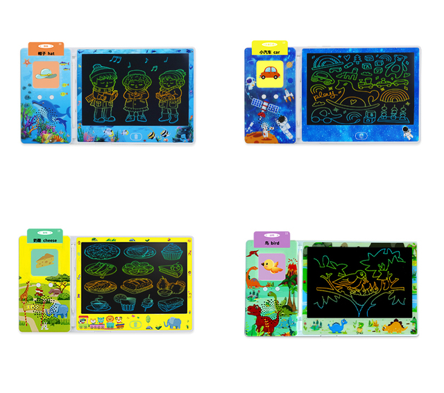 Early Education Device 2 in 1talking Flash Cards With Lcd Writing Tablet for Kids