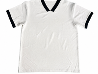 Maillots de football personnalisés en gros, vêtements de sport, maillot de football vierge à manches courtes, col en V et bordure contrastante