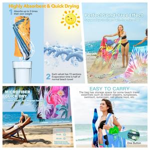 Nouvelle <span class=keywords><strong>serviette</strong></span> de plage en microfibre tropicale imprimée à séchage rapide été Protection solaire châle grande <span class=keywords><strong>serviette</strong></span> de bain de bain n'occupe <span class=keywords><strong>pas</strong></span> - Product Image 4