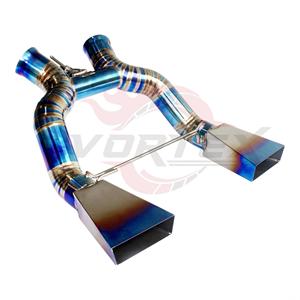 ท่อไอเสีย Vortex Titanium Blue Race Spec สำหรับ McLaren 650S 3.8T พร้อมท่อ Pie-Cut Conduit และปลายท่อคู่รูปทรง Trapezoid สี Burnt - Product Image 2