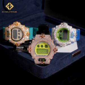 Vente flash, montre tendance avec lunette en moissanite VVS1, style hip-hop, bijoux sertis de diamants, couleur argent 925, moissanite avec certificat GRA - Product Image 5