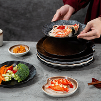 Vaisselle en céramique de style japonais, assiettes en forme de coquille, assiettes à salade, assiettes à dîner, bols à fruits, assiettes créatives en forme de pâtes