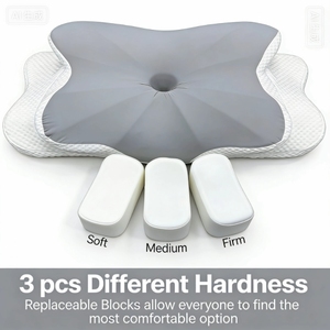 Almohada Cervical para Tracción, Estiramiento y Relajación, la Almohada <span class=keywords><strong>Perfecta</strong></span> para Dormir de Lado/Destruaño/ Boca Abajo, con 3 Bloques Reemplazables - Product Image 3