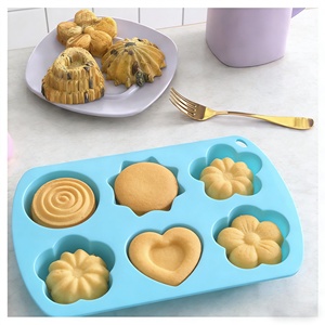 Kit de moules en silicone DIY 6 fleurs, très demandé, pour la maison et la cuisine, compatible four et lave-vaisselle, outils de pâtisserie et de cuisson - Product Image 1