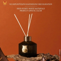 Bouteille d'aromathérapie en verre ambré de luxe avec logo personnalisé en gros, 200 ml, emballage pour diffuseur à bâtonnets