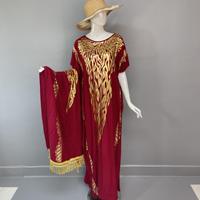Nouvelle Robe d'été ample en coton pour femmes africaines, Abaya musulmane en rayonne douce, Hijab arabe, Taille unique, Robe estampée à chaud