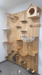 Bảo Vệ Tường DIY Nối Thiết Kế Rắn Gỗ Mèo Leo Núi Khung Cột Không Gian Viên Nang Mèo Tường Kệ Gắn Đồ Nội Thất - Product Image 5