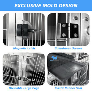 Chuyên nghiệp Modular tùy chỉnh trong nhà có thể tháo rời thép không gỉ Pet Cũi chó không thấm nước lồng bác sĩ thú y ngân hàng Crate với hộp đóng gói - Product Image 4