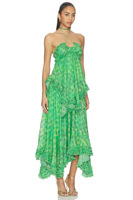 Robe de soirée dos nu verte à pois, à col halter, avec lacets, plis, volants et ourlet irrégulier, pour les vacances et les soirées.