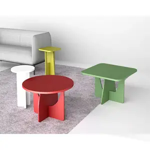 Meja Kopi Modern Mewah Kualitas Tinggi Meja Kopi Kayu Solid Bulat untuk Furnitur Ruang Tamu