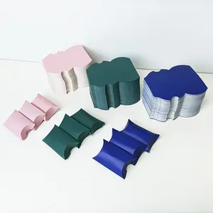Bufanda de seda personalizada para ropa interior, caja en forma de almohada, regalo de joyería pequeño, funda de almohada plegable, caja de regalo de cartón