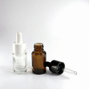 ขวดแก้วฝาพลาสติกเคลือบเงาสีเหลืองอำพันฝาพลาสติกขวดน้ำมันหอมระเหยเปล่าขนาด15มล. พร้อมหลอดหยดแก้ว - Product Image 3