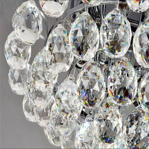 Long Luxe Pendentif Lumières Hôtel Hall Foyer Escalier De Mariage Led Or K9 Boule De Cristal Lustre - Product Image 5