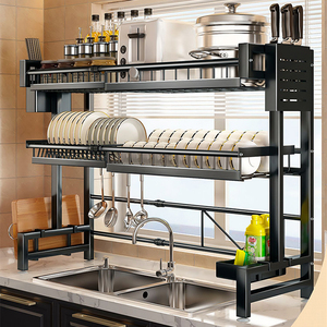 Escurridor de Platos de Metal de Doble Nivel, Ecológico, No Plegable, para Colocar Sobre el Fregadero, para Secar y Almacenar Platos y Tazones - Product Image 5